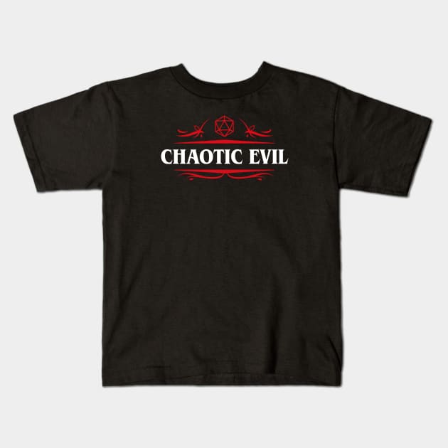 Chaotic Evil Alignment Dungeons Crawler and Dragons Slayer Kids T-Shirt by pixeptional